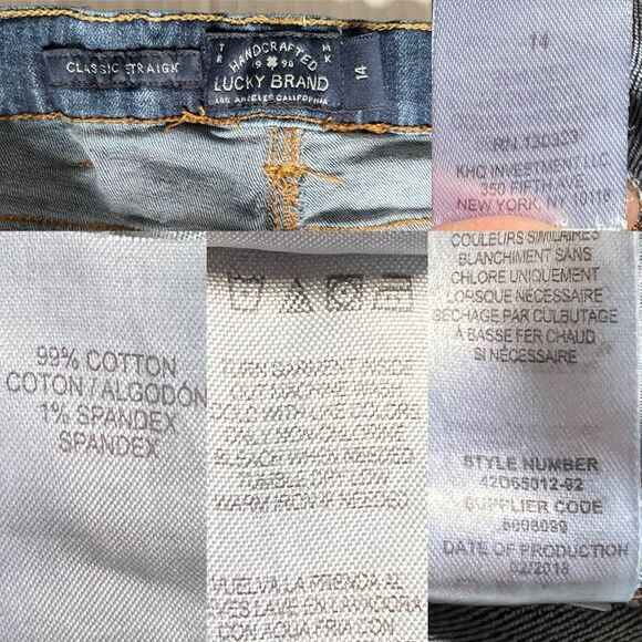 Lucky Brand Jeans Boys Blue Classic Straight Medium Wash Denim Jeans Size 14 - Picture 10 of 11